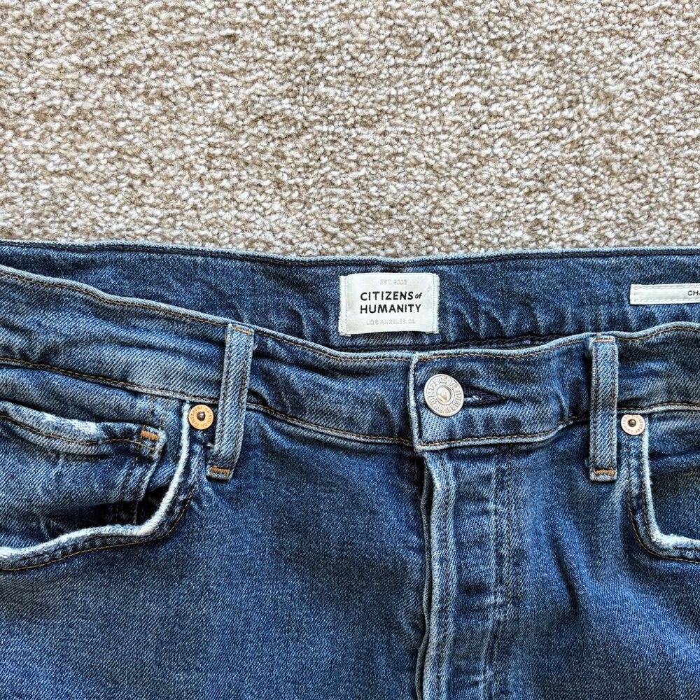 Citizens Of Humanity Deep Blue Cropped Jeans - Picture 3 of 6